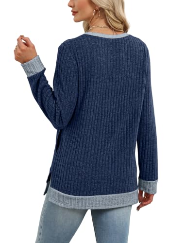 Image of Sampeel Long Sleeve Shirts for Women Tunic Sweaters Fall Fashion Outfits | Sweaters for Women, Early Fall Fashion Must Haves 2026, Long Tunic Tops, Vacation Outfits, Autumn, Plus Size Blouses