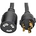 TRIPP LITE Heavy Duty Power Extension Cord 30A 10 AWG L5-30P to L5-30R Locking Connectors 6', Black (P046-006-LL-30A)