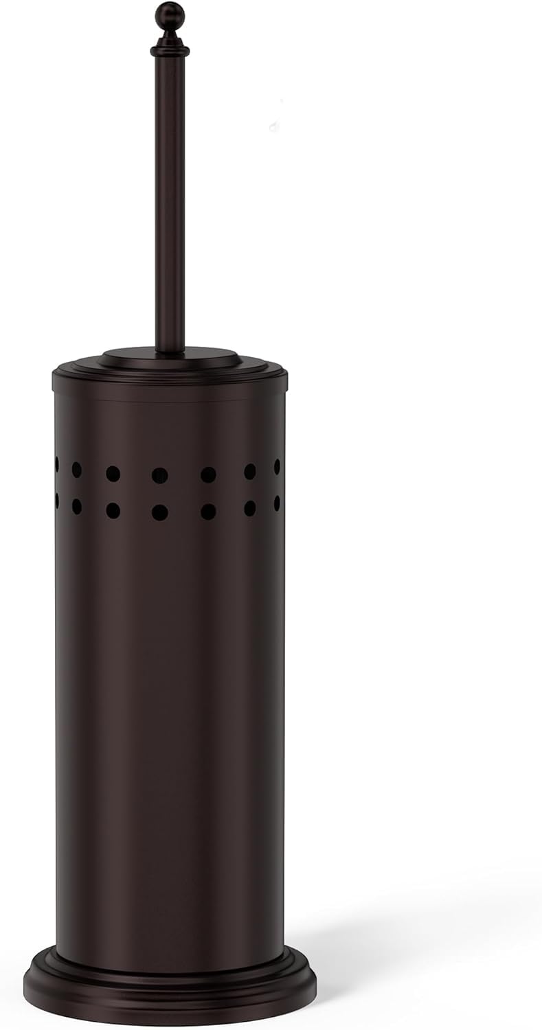 DOWRY Anti-Hand Off Toilet Plunger with Holder for Bathroom,Powerful Efficient Force Suction Cup,Heavy Duty, Deep Cleaning Bronze