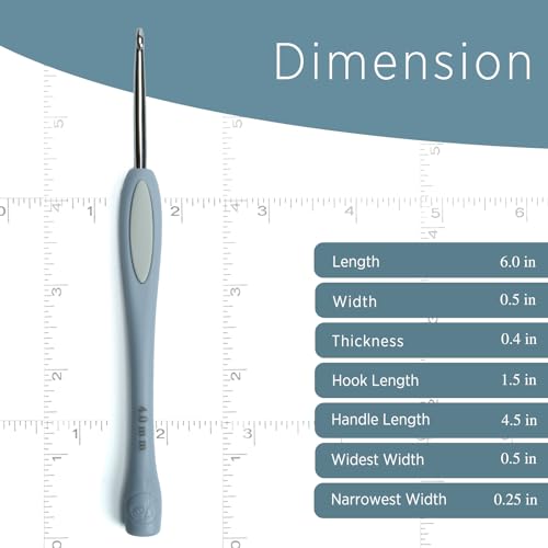Image of SensePeak Hand Polished Stainless Crochet Hook 0.8mm Single, Chinese Traditional Design Ergonomic Stainless Steal Small Inline Pointy Crochet Hook for Arthritic Hands