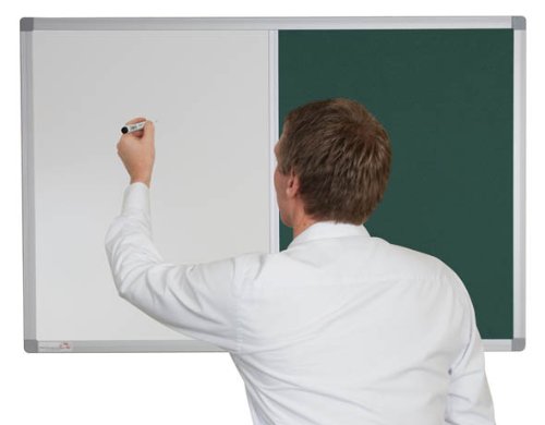 Magnetic Combination Boards Premier Felt Aluminium Framed 1800mm x 1200mm, Green