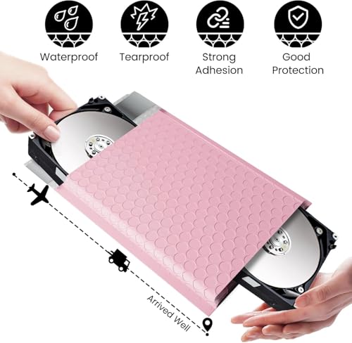 Image of Fuxury Bubble Mailers 6x10 inch Light Pink Padded Envelopes 1000Pack Strong Adhesion Thick Padded Mailers for Small Business Mailing Small Items,Jewelry,Makeup