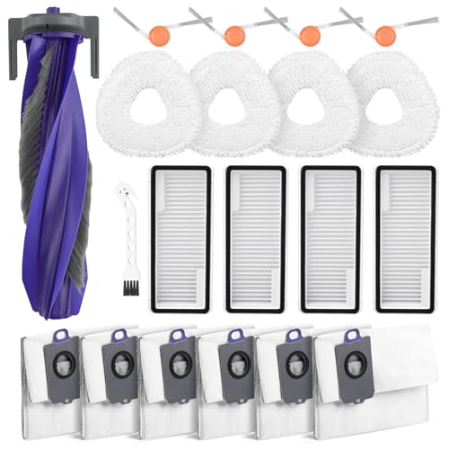 Image of 20 Pcs Accessories kit for NARWAL Freo X10 Pro Robot Vacuum, 1 Main Brush, 6 Dust Bags, 4 Hepa Filters, 4 Mop Pads, 4 Side Brushes, 1 Clean Tool, Replacement Parts with Narwal Freo X10 Pro