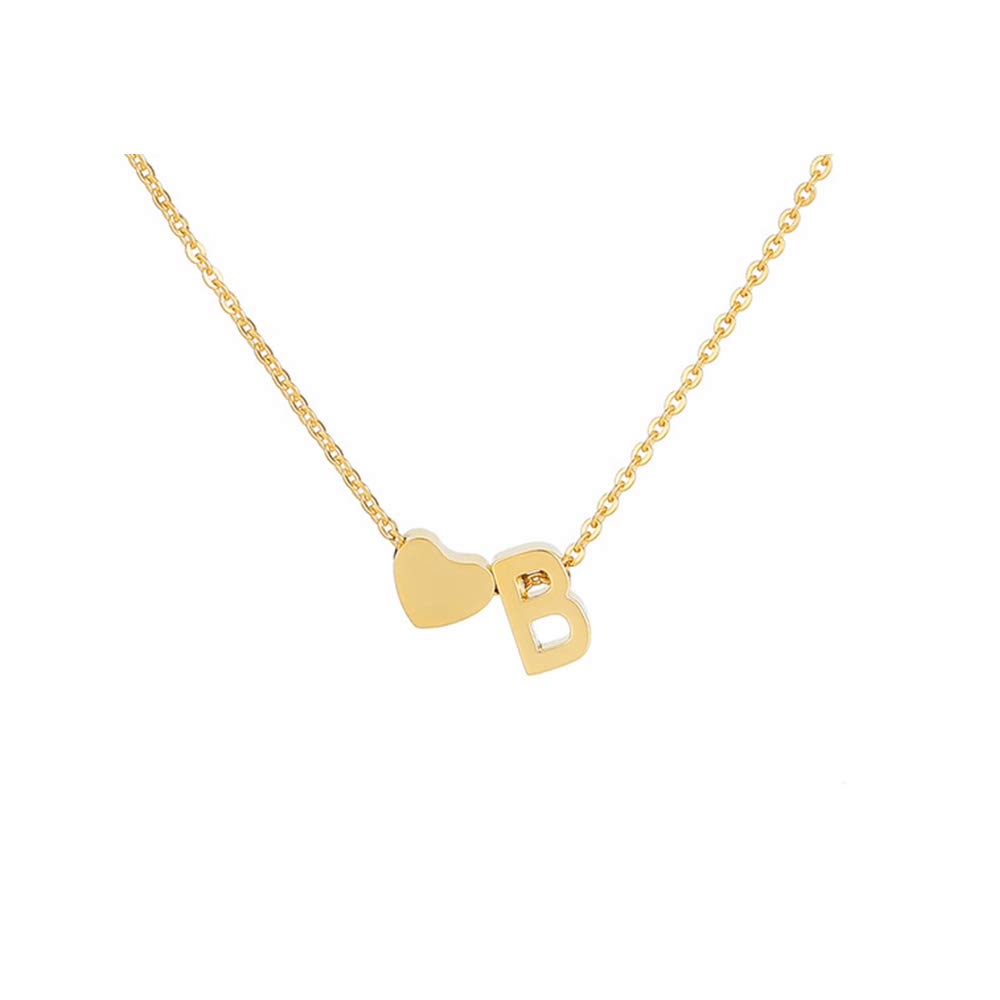 WLL Tiny Heart Initial Necklace Dainty Silver Heart Letter A-Z Necklace Personalized Monogram Name Necklaces Stocking Stuffers for Women Christmas Jewelry Gifts