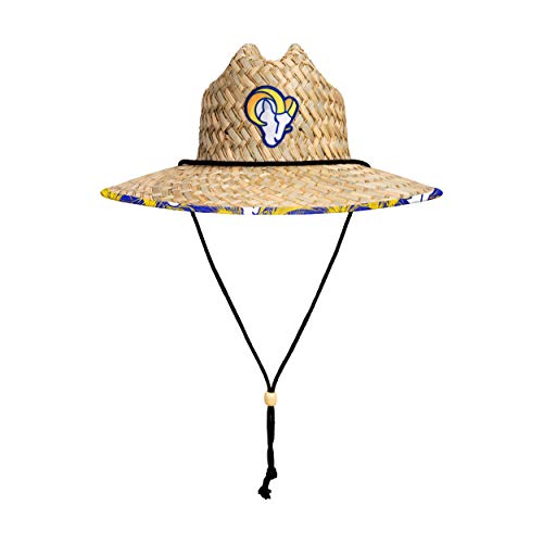 Image of NFL Team Logo Americana Floral Lifeguard Beach Straw Sun Hat