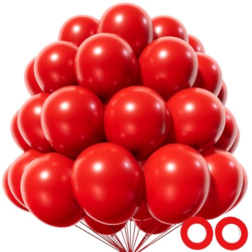 KAWKALSH Red Balloon 12 Inch, 110pcs Latex Party Balloons Helium Bright Color for Birthday Baby Shower Wedding Party Supplies Arch Garland Decoration