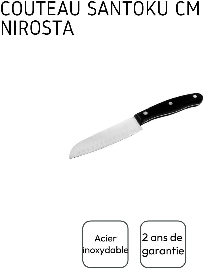 FACKELMANN 43803 Santoku Knife Fit with Riveted Plastic Handle 26 cm
