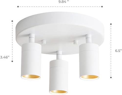 Miniatura 6 de Shura - Lámpara de techo cuadrada de 6 luces LED integrada negra con cabezales giratorios, luz de techo empotrada ajustable, 3000 K, 2730 lúmenes