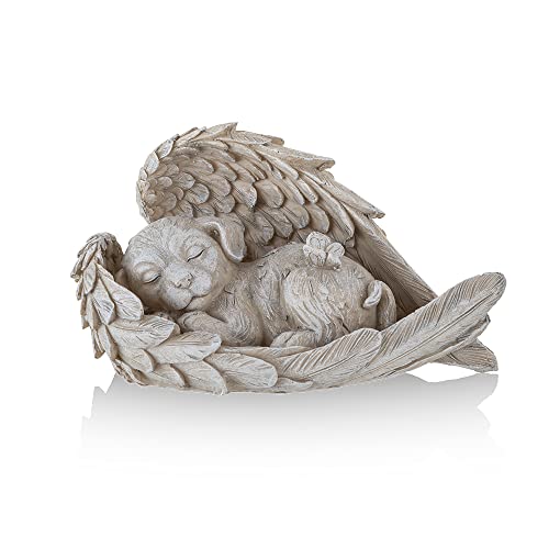 NEWDREAM: Engels-Statue für Hundegedenkstätte, Gedenkstätte für unser verlorenes Fell Baby, Hundefiguren Werden im Garten oder Grabstein platziert, Tiefgrau, 8.9 x 5 x 5.2 inches