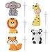 TOYANDONA 5Pcs Jungle Animal Cake Toppers, Zoo Animal Cake Toppers Jungle Animals Cake Decorations for Baby Showers Birthday Party