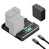 NEEWER NP-F970 4 Channel Charger with Smart Power Consolidation Compatible with Sony NP-F550 750 Camcorder NPF Camera Battery, PD100W Fast Charging/PD100W Charger/Dual USB C/OLED Display, NW-F4R