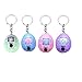 4 llaveros de papel de roca con forma de huevo, mini llavero con forma de rompecabezas, juguete para suministros de fiesta de cumpleaños (color al azar)