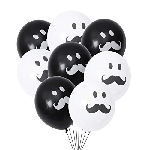 Amosfun 100pcs 12 pouces ballons de mariage décoration latex moustache barbe ballons imprimés pour accessoire de mariage festival party