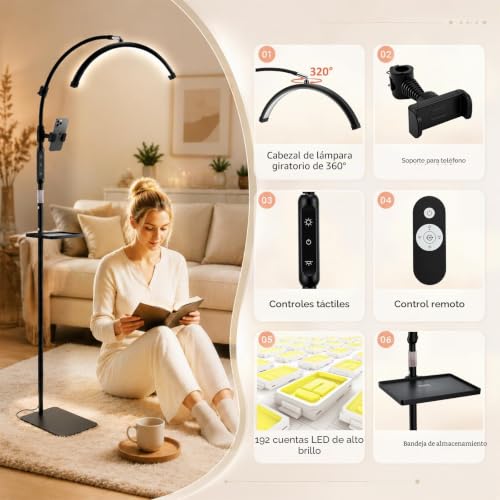 Lámpara LED de pestañas media luna plegable ajustable 2