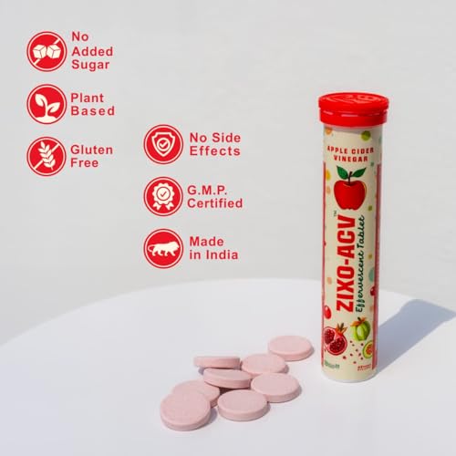 Image of Apple Cider Vinegar Effervescent Tablet with Garcinia Cambogia, Vitamin B6 & B12, Apple Flavor, 20 Tablets