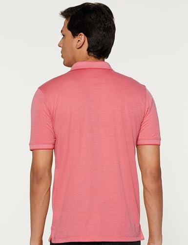 Image of Peter England Men's Premium Branded Regular Fit Half Sleeve Polo T-Shirt | Cotton Rich | Birds Eye Interlock Weave| No Pocket