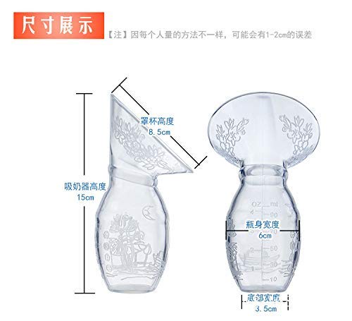 Q-JING Manual Breast Pump kit Includes a Silicone Pump Soft and a Bottle 2 Piece