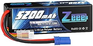 Zeee 3S Lipo Battery 5200mAh 11.1V 80C with EC5 Connector Hard Case Battery for RC Car Boat Truck Helicopter Airplane Racing Models
