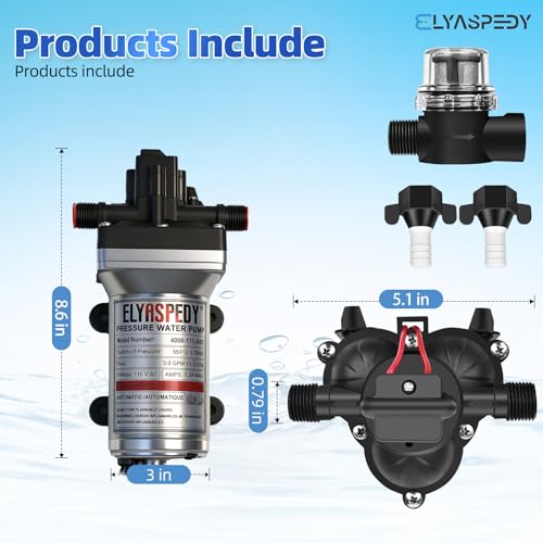 Image of 2026 Upgraded 4008-171-A65 RV Fresh Water Pump, 115 V AC 3.0 GPM, 55 PSI