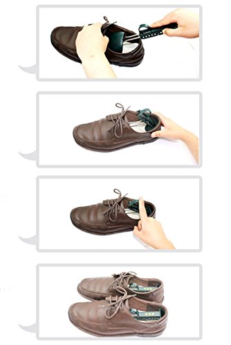 B&E LIFE Practical Plastic Adjustable Length Men Tree Shoe Stretcher Boot Holder (2 Pairs Black) - Thumbnail 4