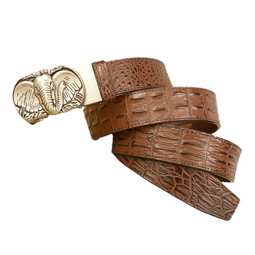 Ceinture en cuir de crocodile à boucle automatique réglable et précise