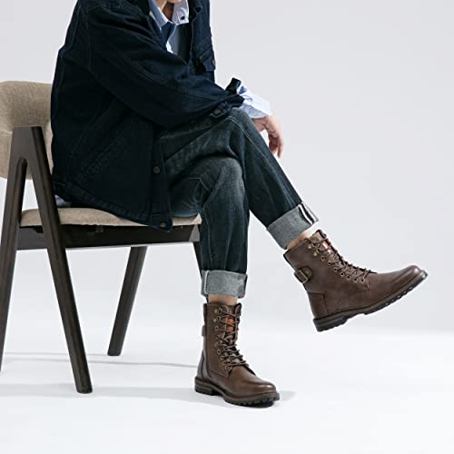 Image of Jousen Boots for Men Casual Dress Retro Lace Up Motorcycle Boots