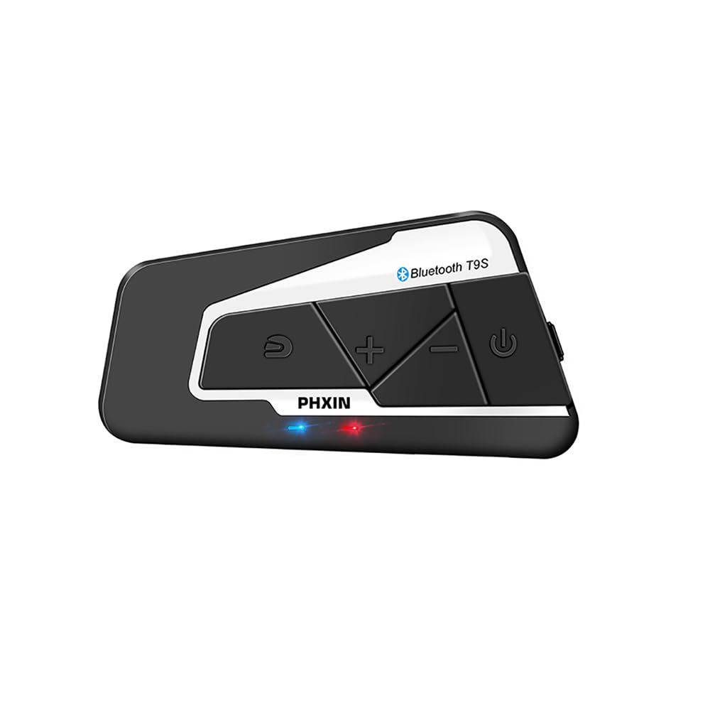 PHXIN Motocyklowy intercomT9S-V21200m interkom do kasku, 2 motocyklistów, zestaw słuchawkowy Bluetooth, uniwersalny zestaw słuchawkowy Bluetooth, system komunikacji w kasku, FM, twardy i miękki