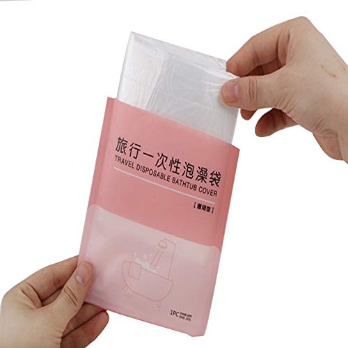 XXYXXY 10 Packs Bathtub Liner of Disposable Portable Bathtub Cover Lining, Large Bathtub Lining Plastic Bag for Salon, Home and Hotel Bathtubs (102 x 47 inches) Individual Package (Bath Bag)