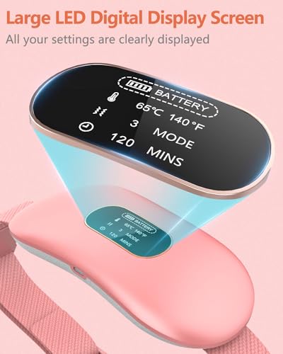 Portable Heating Pad for Period Cramps with Timer and Massager - Women and Girls