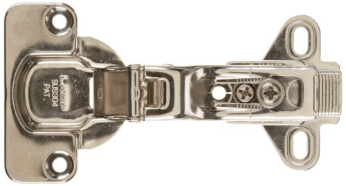 Sugatsune 304B-46/9 Stainless Steel 304 Free Swing Concealed Hinge With Mounting Plate, Polished Finish, 9Mm Overlay, 100 Degrees Range Of Motion #TOP20