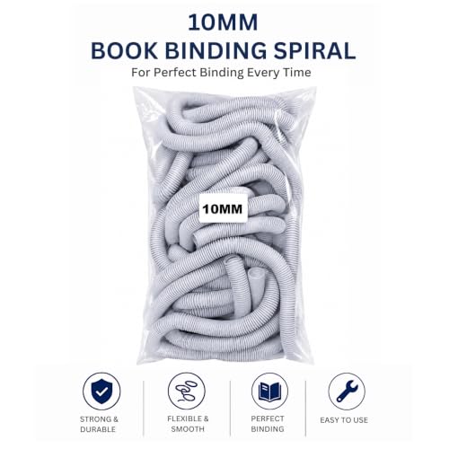 Image of Momad Spiral Binding White Heavy Quality Plastic Spiral Ring /Coil /Loop Manual Ring Binder (10MM)