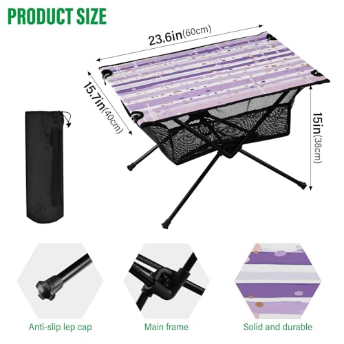 SDMKA Folding Camping Tables Mesa Plegable para Camping, Playa y Picnic con Estructura de Metal y Tapete de Oxford, Forma Rectangular, Color C256 miniatura 3