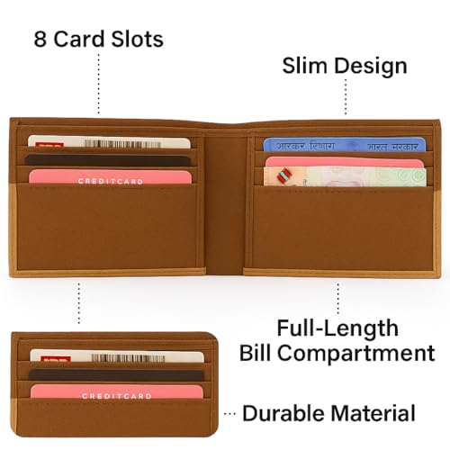 Image of Fabric Material Bifold and 3 fold Wallet for Men and Boys Combo Pack of 2 Stylish Wallets