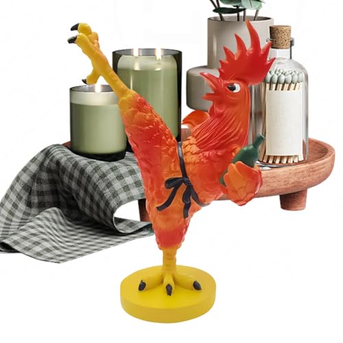 Generico Hühnerfiguren - Ornament Tier Sammlung aus Harz - Skulptur Huhn Kung Fu für Couchtisch |...