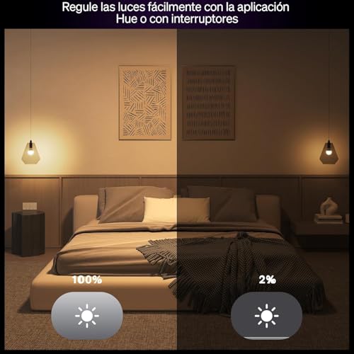 Miniatura 5 de Hue Essential Kit Inicio: Hue Bridge + 3 bombillas led inteligentes GU10 + Smart button, Luz Blanca y Colores, regulable 2200-6500 K, comp. Alexa, Google Assistant, Samsung SmartThings y Apple Home