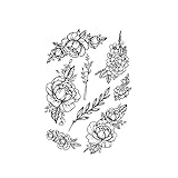 Fácil de llevar y limpiar. JIACHEN Tatuajes temporales de flores atractivas para mujeres, arte corporal, piernas de brazo, tatuajes, tatuajes realistas falsos y falsos y resistentes al agua (color CTH391)