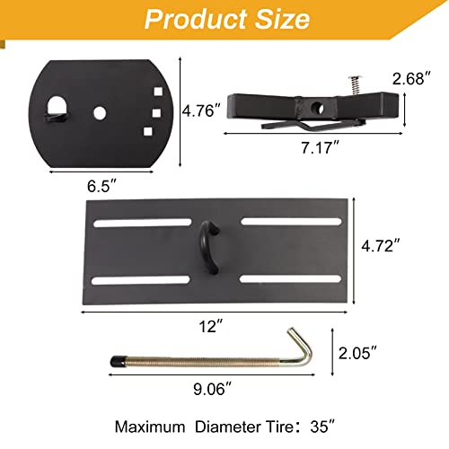 MELIPRON Universal Spare Tire Carrier for Roof Racks Platform Cargo Baskets with Lock - Thumbnail 3
