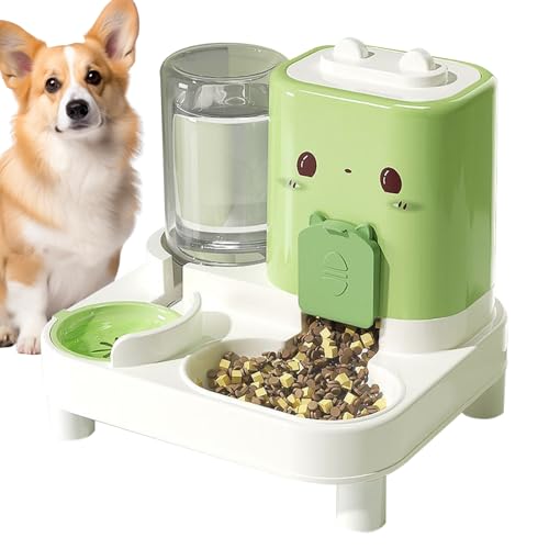 Alimentador automático para gatos, 2 en 1, dispensador de comida para animales – Biberón desmontable inteligente para casa interior viaje vacaciones