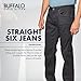 Buffalo David Bitton Mens Six Slim Straight Jean, Charcoal, 34x30