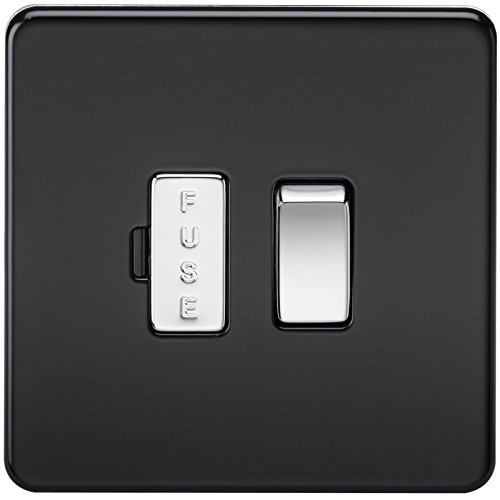Knightsbridge SF6300MB 13 A Screwless Switched Fused Spur Unit - Matt Black with Chrome Rocker by Knightsbridge