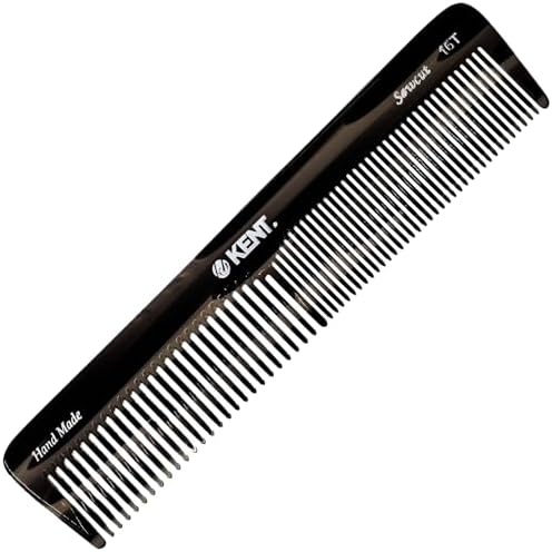 Kent 16T Fine and Wide Tooth for Daily Grooming,Handmade Styling Comb for All Hair Types,Wet or Dry Hair Detangling Comb for Men and Women,Saw Cut Hand Polished, Made in England Graphite