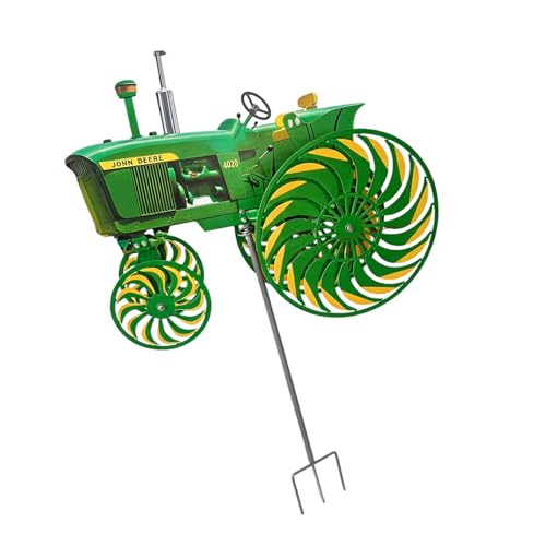 Moulin à vent d'extérieur en métal avec sa roue rotative colorée - 7