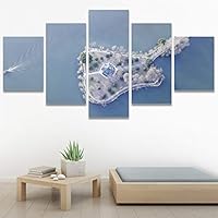 SIGNWIN 5 Panel Canvas Wall Art Modern Art Aerial Expressive Global Landscape Mountain Multicolor Photography for Home Decorations Ready to Hang - 60