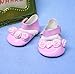 Pfiffige Puppenkleidung, rosa Puppenschuhe aus Leder für ca. 6 cm Füßchenlänge