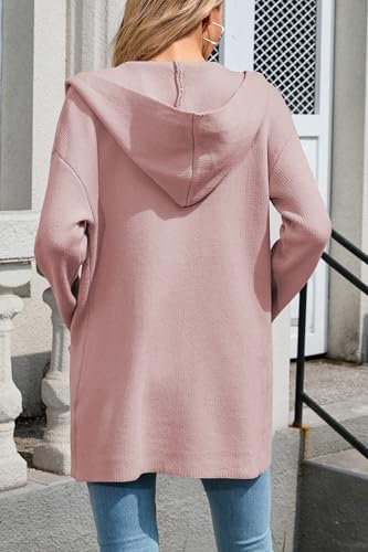 Image of Cakulo Womens Long Hooded Cardigan Sweaters Oversized Fall Cardigans 2025 Open Front Knit Sweater Coats Pockets