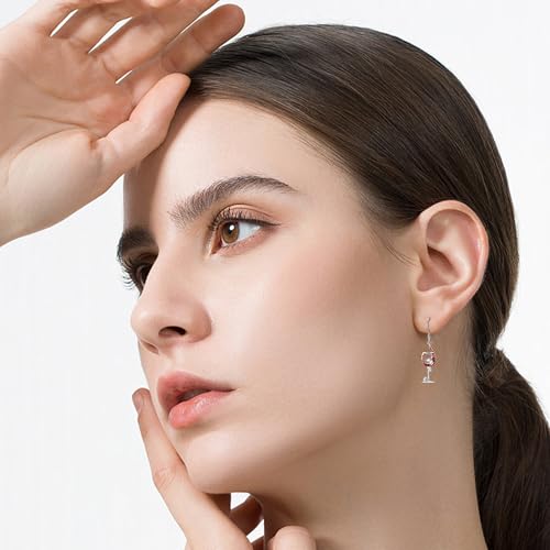 Gothic Earrings 925 Sterling Silver Fish Hook/Wine Dangle Drop Earrings Gothic Skeleton Skull Jewelry Mothers Gifts for Women Mom Grandma2