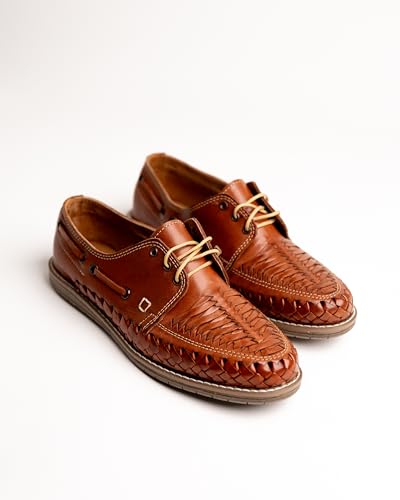 Mexico en la Piel Handmade Huaraches for Men - Modern Lace-Up Flats, Closed Toe Design, Shedron Leather, Synthetic Ranil Sole, Mexican Shoes, Sizes 7-12 US2