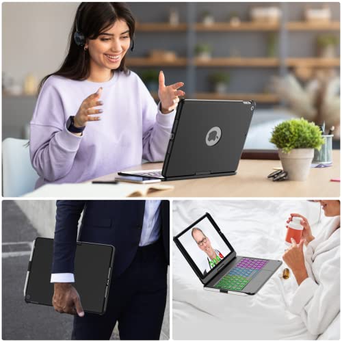 Coque rigide iPad 10.2 avec clavier azerty rétroéclairé touchpad noir