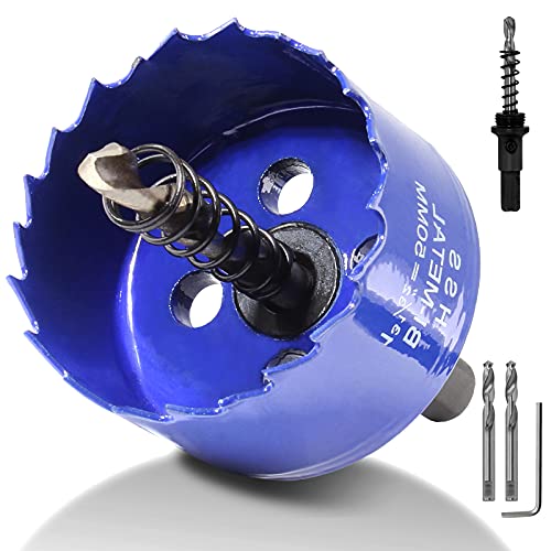 Image of Luomorgo 50mm /2 inch Hole Saw, 1 1 /4 inch Cutting Depth HSS Bi-Metal Hole Cutter for Wood Cornhole Boards Plastic Drywall & Metal Sheet | HSS Bi-Metal, For Wood Cornhole Boards, For Plastic Drywall, For Metal Sheet