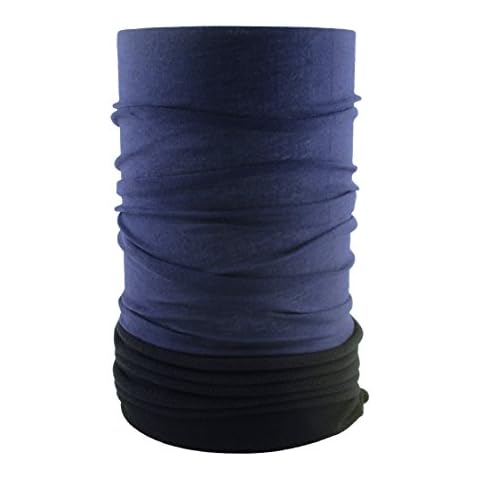 HeadLOOP Polar EXTRA LANG Schwarz Blau Fleece + Schlauchtuch Multifunktionstuch Schal Halstuch Kopftuch Microfaser Cover